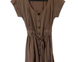 Edge Little Brown Dress Juniors Size S Pleated Belt Mini Knee Length - £14.69 GBP