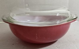 Vintage Pyrex Pink 024 2-Quart Glass Casserole Dish with Lid Made in USA - £29.05 GBP