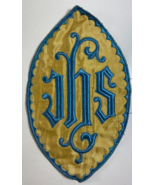 Vintage Liturgical JHS Church Emblem Embroidered Patch Sew On Vestment J... - £17.89 GBP