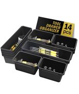 LARBANKE Tool Storage Organizer 14-Piece Set Black Non-Slip Trays - $20.25 CAD
