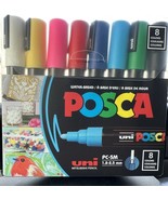 POSCA Paint Markers, Medium Point Marker Tips, PC-3M, Assorted Ink, 8 Co... - £17.11 GBP