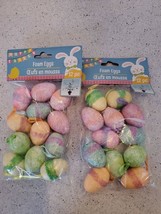 2 Easter Egg Ornaments w Loops Multi-Color Glitter Mini-Eggs Foam 12/Pk - $19.26