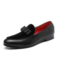 Men Formal Shoes Bowknot Wedding Dress Male Flats Gentlemen Casual Slip on Shoes - £43.86 GBP