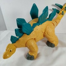 Fisher-Price 2011 Mattel 15&quot; Yellow Stegosaurus Dinosaur-Poseable Feet Head Tail - £12.84 GBP