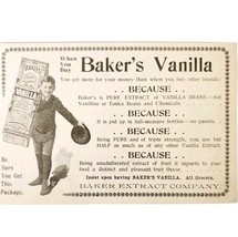 Baker&#39;s Extracts Vanilla Baking 1897 Advertisement Springfield Mass ADBN... - $19.99
