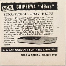 1949 Print Ad Chippewa &quot;49ers&quot; Formed Plywood Boats Van Gorden Eau Claire,WI - £5.76 GBP