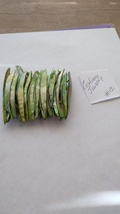 Simulated bamboo Bangle elastic stretch costume bracelet handmade pair - £19.69 GBP