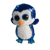 Payton The Penguin TY Flippables 10 Inch Tall 2018 Plush Sequin Toy Gift Beanie - £14.70 GBP