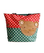 [Bear-Crimson] Blancho Applique Kids Fabric Art Tote Bag/Shopper Bag-Big... - £16.61 GBP