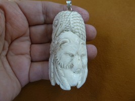 (j-bear-157) white Polar BEAR + Eangle PENDANT NECKLACE water buffalo ma... - $37.39