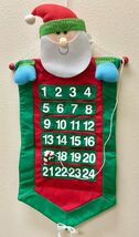 Santa Claus with Candy Cane 30 Inch Hanging Fabric Christmas Advent Cale... - $29.98