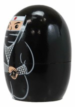 Ebros Black Japanese Ninja Wooden Toy Stacking Nesting Dolls 5 Pieces Ma... - $16.99