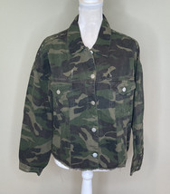 hayden NWT $49.99 women’s button front Camo jacket Size L Green B7 - £13.71 GBP
