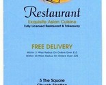 Surma Tandoori Restaurant Asian Cuisine Menu Church Stretton Shropshire ... - $17.80