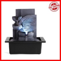 Calming Tabletop Fountain with LED Light - Indoor Zen Decor for Home &amp; O... - $82.44