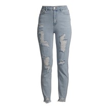 Tinsletown Juniors&#39; Destructed Mom Jeans Light Wash Size 7 - $22.76