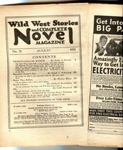 Wild West Stories &amp; Complete Novel Pulp August 1931- coverless - £37.55 GBP