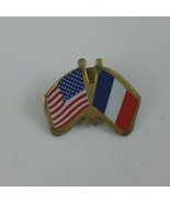 Vintage USA &amp; France Crossed Flags Lapel Pin - €4,67 EUR