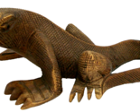 Vintage Wood KOMODO DRAGON Monitor Lizard Sculpture Statue Art Decor - £23.73 GBP