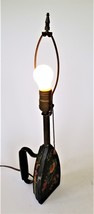 antique TOLE SAD IRON repurposed ELECTRIC LAMP aafa pa dutch bird folk art cast - £98.88 GBP