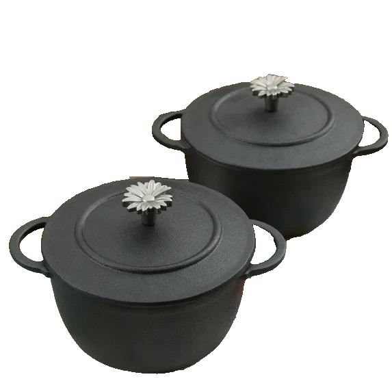 Pioneer Woman Timeless Beauty Pre-Seasoned .5-Qt Cast Iron Mini Dutch Oven 2pc Item image 6