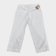 COLDWATER CREEK Womens Size 16 White Cropped Capri Cotton Blend Pants 22&quot; Inseam - £52.29 GBP
