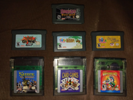 7 Nintendo Game Boy Games Shrek, Dora, Marvin, Card Games, Rugrats, Scoo... - $60.00