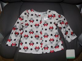 Disney Baby Minnie Mouse Gray Long Sleeve Snap Front Shirt Size 6/9 Mont... - $18.00