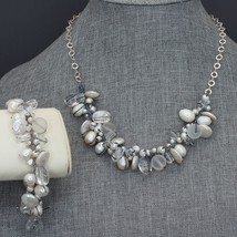 Retired Silpada Effervescence Pearl Quartz Necklace &amp; AS IS Bracelet N2189 B2180 - £39.22 GBP