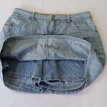 Gloria Vanderbilt Skort Women's Size 12 Blue Denim Utility Pockets Mini Casual image 14
