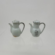 Vintage MCM Mini Salt &amp; Pepper Teapots Pitchers Hand Painted Floral Japan EUC - £12.85 GBP