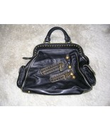 Betsey Johnson Rockin Cherries Black Leather Handbag Purse VINTAGE - £231.43 GBP
