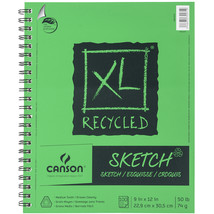 Canson XL Recycled Side Spiral Sketch Paper Pad 9&quot;X12&quot;-100 Sheets - $22.33