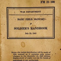 Soldier&#39;s Handbook World War 2 PB 1st Edition 1941 War Dept WW2 Collecti... - £39.95 GBP