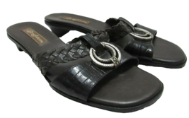 Brighton Womens Sandals Sz 6.5 6 1/2 Shoes Rafael Braided Two Toned Black Brown - £31.73 GBP