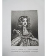 R. Dunkarton Etching Print Of Charles Lenox Duke Of Richmond Year 1723 Obit - $63.35