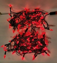 Set of 2 Red Diamond Cut Christmas String Lights 2 x 32&#39; L Indoor/Outdoo... - £48.06 GBP