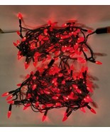 Set of 2 Red Diamond Cut Christmas String Lights 2 x 32&#39; L Indoor/Outdoo... - £47.89 GBP