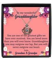 To My Granddaughter Crown Pendant Necklace - Granddaughter Jewelry Keepsake Gift - £29.87 GBP