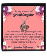 To My Granddaughter Crown Pendant Necklace - Granddaughter Jewelry Keeps... - $39.95