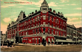 Vtg Cartolina 1914 Lima Ohio Oh Faurot Opera House Street Vista - £4.81 GBP