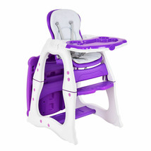 Costway 3 In 1 Baby High Chair Convertible Play Table Seat Booster Feeding Tray - £184.61 GBP
