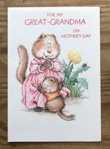 Vintage Hallmark Kitsch Anthropomorphic Groundhog Great Grandma Mothers Day Card - £6.23 GBP