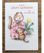 Vintage Hallmark Kitsch Anthropomorphic Groundhog Great Grandma Mothers ... - £6.19 GBP