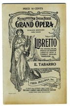 IL TABARRO Libretto  Metropolitan Opera House Grand Opera Fred Rullman 1940&#39;s - £14.07 GBP