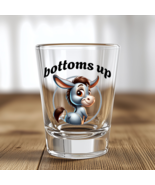 Funny Donkey Shot Glass - &quot;Bottoms Up&quot; Cartoon Design, Gag Gift for Men ... - €13,63 EUR