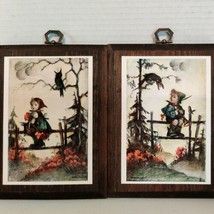 (2) Hummel Red Riding Hood &amp; Wanderer Boy Raven Forest Artworks Mounted On Wood - $17.82