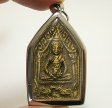 LP Sung KhunPaen Hold Guman Boy and 2 Fighting Cock with Magic Yantra Au real mi - £44.18 GBP