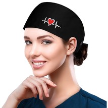 Adjustable Working Caps With Button & Sweatband, Elastic Bandage Tie Back Hats F - £14.38 GBP