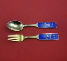 Christmas by A. Michelsen Sterling Silver Fork and Spoon Set 2pc 1964 Orion - £201.21 GBP